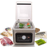 White Chamber Food Vacuum Sealer System - Commercial Electric Air Seal Preserver with Air Vac Bags (Stainless Steel)