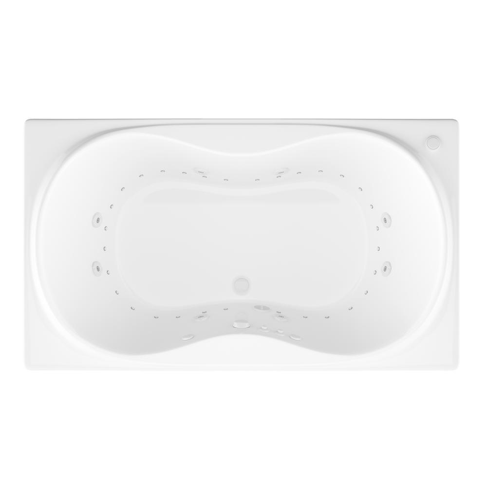 Star 6 ft. Rectangular Drop-in Whirlpool and Air Bath Tub in White - Super Arbor