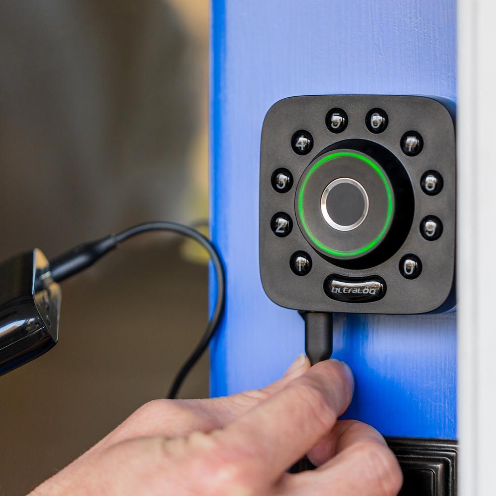 U-Bolt Pro 6-in-1 Bluetooth Enabled Fingerprint and Keypad Smart Lock Deadbolt Plus Bridge WiFi Adapter - Super Arbor