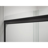 Pleat 59.625 in. x 63.5625 in. Frameless Sliding Bathtub Door in Matte Black with Frosted Glass - Super Arbor