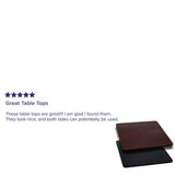 Black/Mahogany Square Table Top - Super Arbor