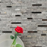 MSI Eclipse Interlocking 12 in. x 12 in. x 8 mm Matte Metal Stone Mesh-Mounted Mosaic Wall Tile (10 sq. ft. / case)