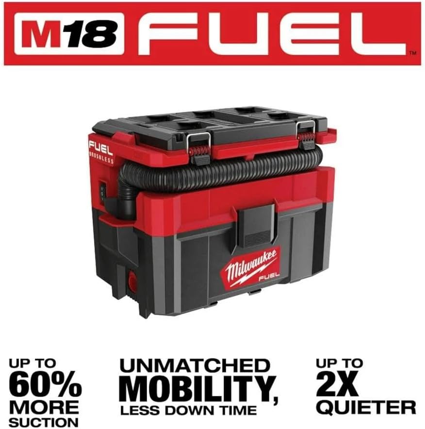 Milwaukee M18 FUEL PACKOUT 18-Volt Lithium-Ion Cordless 2.5 Gal. Wet/Dry Vacuum, Tool-Only (0970-20)