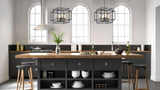 Maxim Lighting Liner 1-Light Small Pendant, Black/Satin Brass, 9.75 in Square