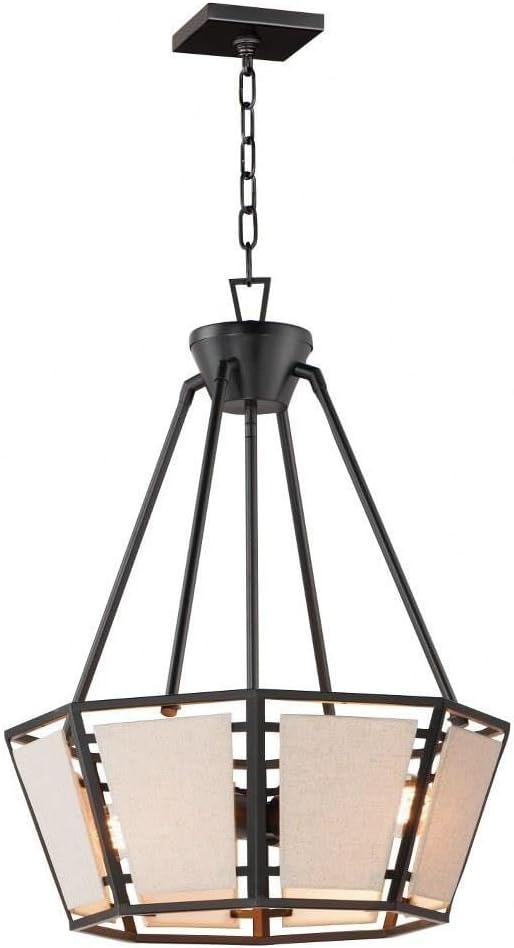 Maxim Lighting Montauk 4-Light Black Chandelier, 24"W x 21"H