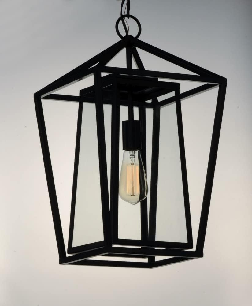 Maxim 3178 Artisan 21" Tall Outdoor Pendant, Black, Clear Glass
