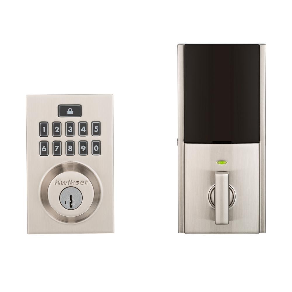 Z-Wave SmartCode 914 Contemporary Single Cylinder Satin Nickel Electronic Deadbolt Featuring SmartKey Security - Super Arbor