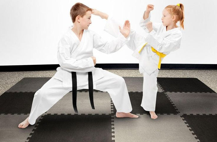 FlooringInc 2'x2' Jumbo Soft Foam Tiles (1 Black Grey) - Great for MMA Flooring, Kid's Flooring, Gym Flooring