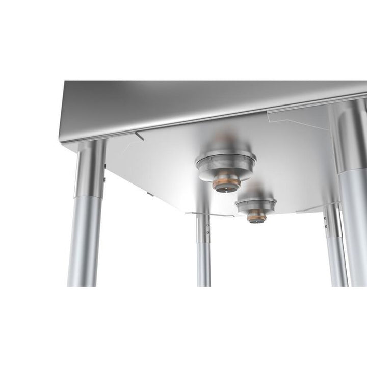 Freestanding Stainless Steel 48 in. 2-Hole Double Bowl Commercial Kitchen Sink
