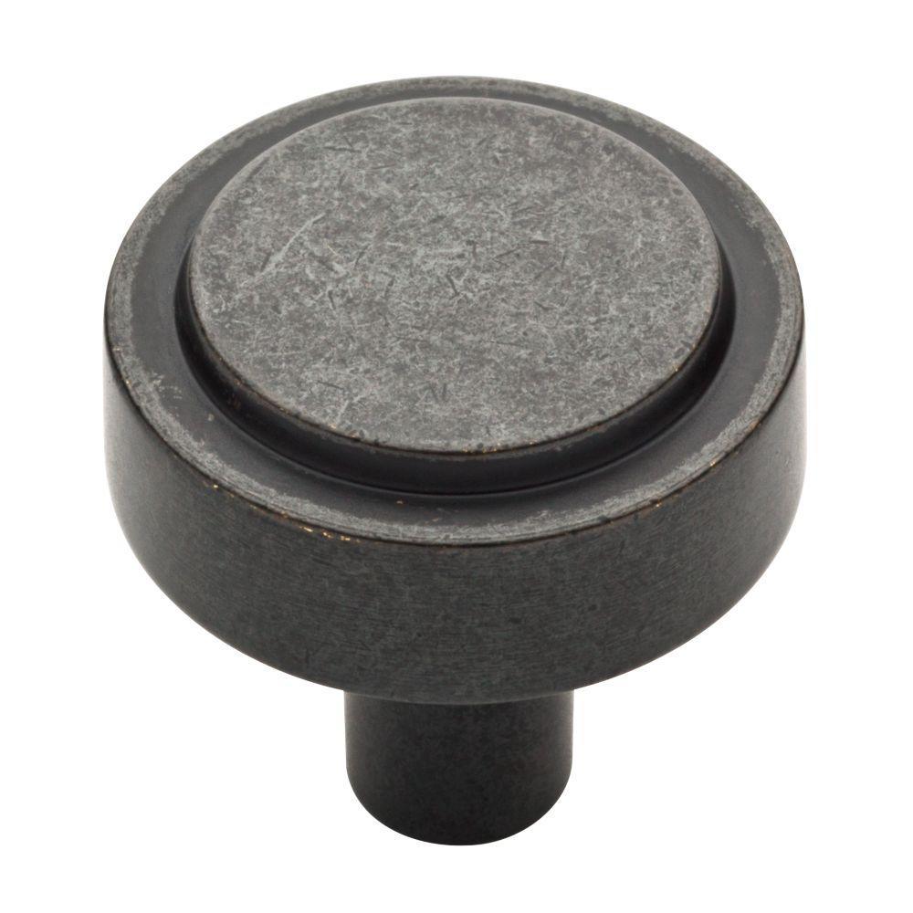 Soft Industrial 1-1/4 in. ( 32 mm) Vintage Brass Round Cabinet Knob - Super Arbor