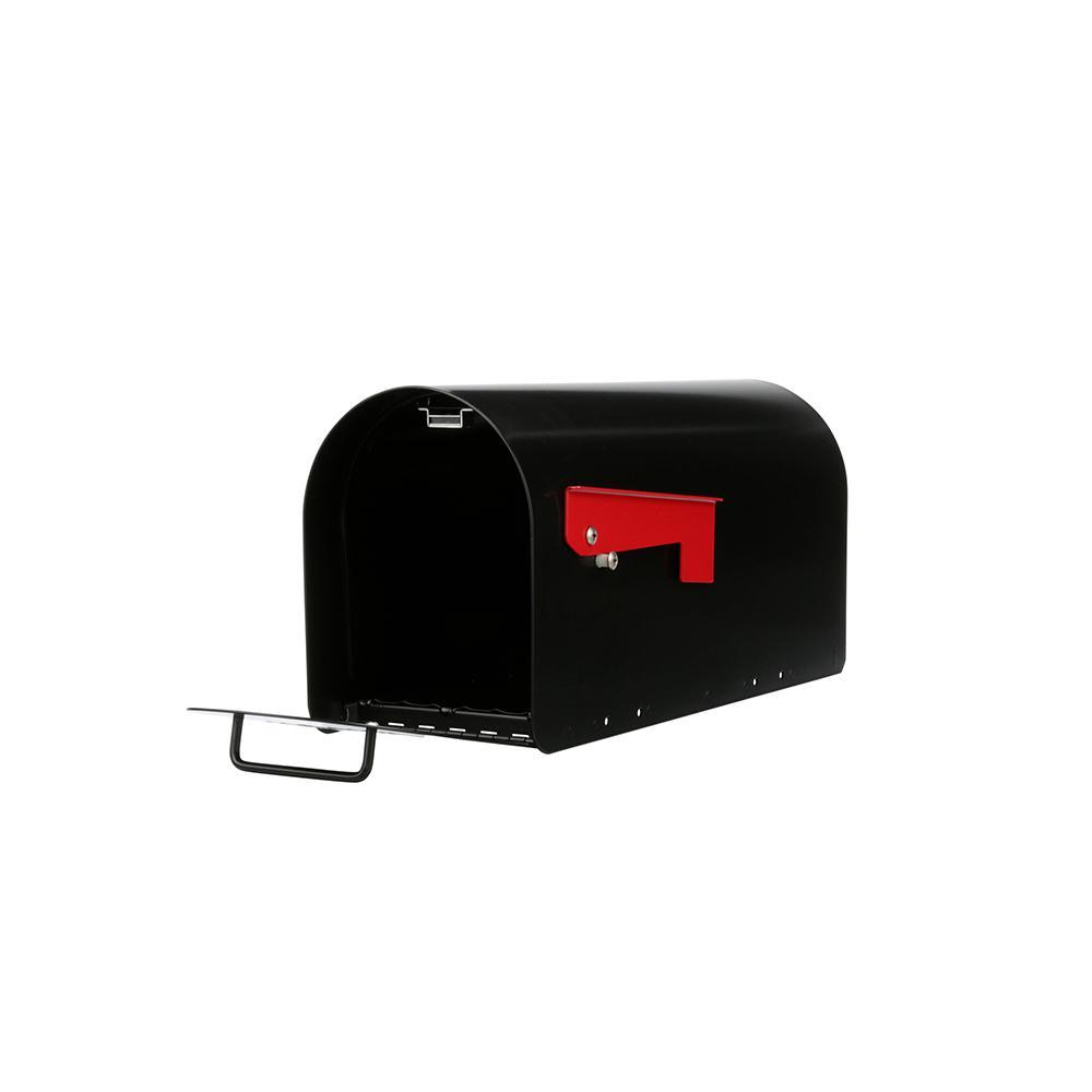 Ironside Large, Steel, Post Mount Mailbox, Black - Super Arbor