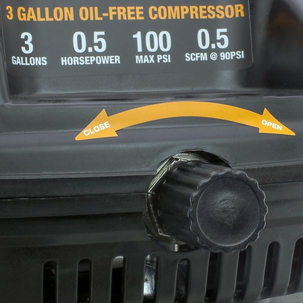 3 Gal. 1/2 HP Portable Electric Oil-Free Pancake Air Compressor with 25 ft. Air Hose and 11-Piece Inflation Kit - Super Arbor