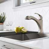 Spot Free Oren Single-Handle Pull-Out Sprayer Kitchen Faucet in All-Brite Stainless Steel - Super Arbor