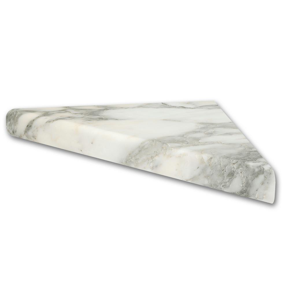15 in. Corner Shelf Niche in Calacatta White - Super Arbor