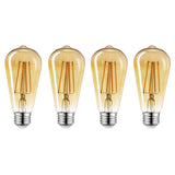 Globe Electric 60-Watt Equivalent ST19 Dimmable Vintage Edison Amber Glass LED Light Bulb Soft White (4-Pack) (2150K)