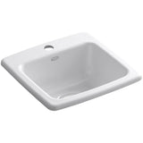 Gimlet Drop-In Acrylic 15 in. 1-Hole Single Bowl Bar Sink in White