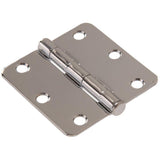 3-1/2 in. White Residential Door Hinge with 5/8 in. Round Corner Removable Pin Full Mortise (9-Pack) - Super Arbor