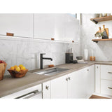 Delta Trinsic Matte Black 1-Handle Deck-Mount Pull-Out Handle Kitchen Faucet