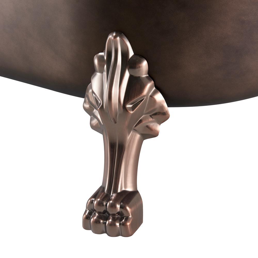 60 in. Fiberglass Slipper Clawfoot Non-Whirlpool Bathtub in Matte Antique Brass - Super Arbor