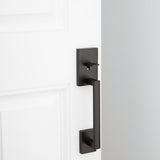 San Clemente Matte Black Door Handleset with Halifax Square Door Lever with Microban Antimicrobial Technology - Super Arbor