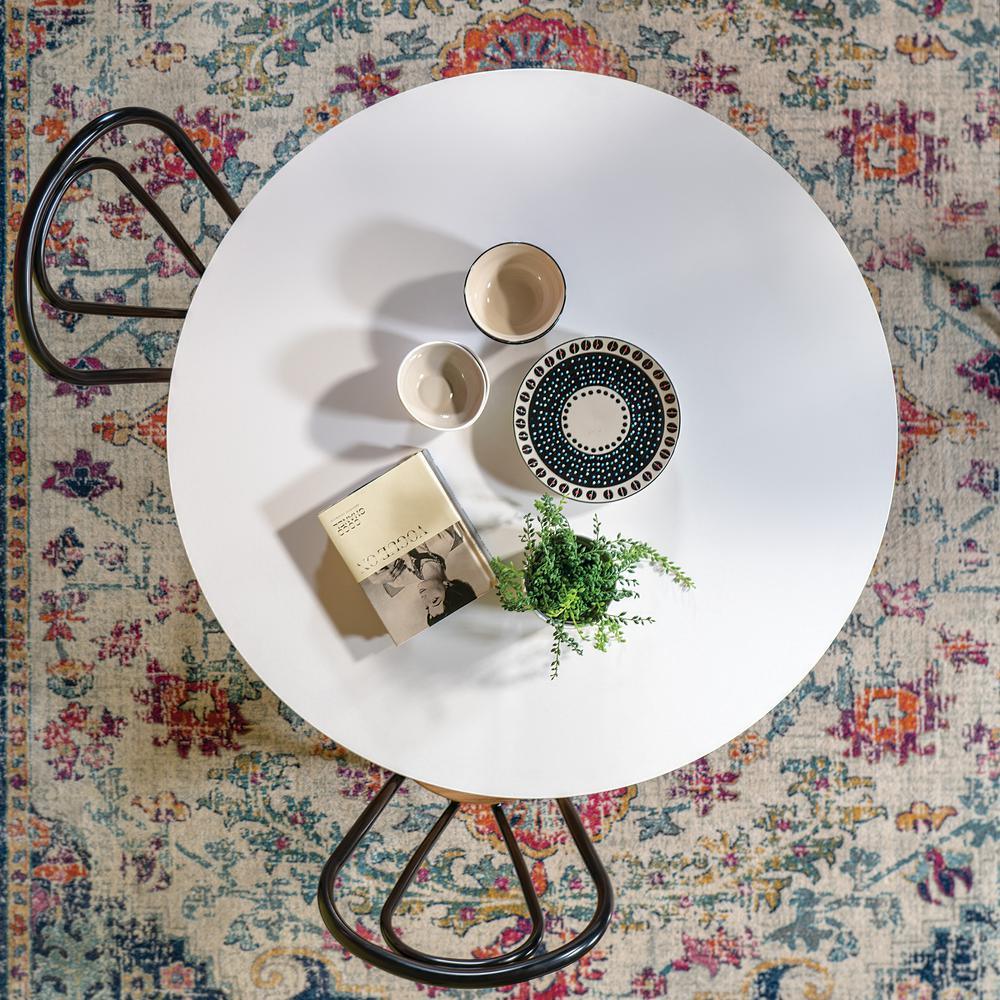 Flower Dining Table with White Top and White Base - Super Arbor