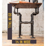 1/2 in. Black Pipe 10.5 in. W x 16/5 in. D x 19 in. H Streetlights Design End Table Kit