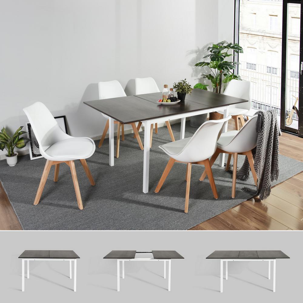 Bari Dark 29.5 in. Wood Extendable Folding Dining Table - Super Arbor
