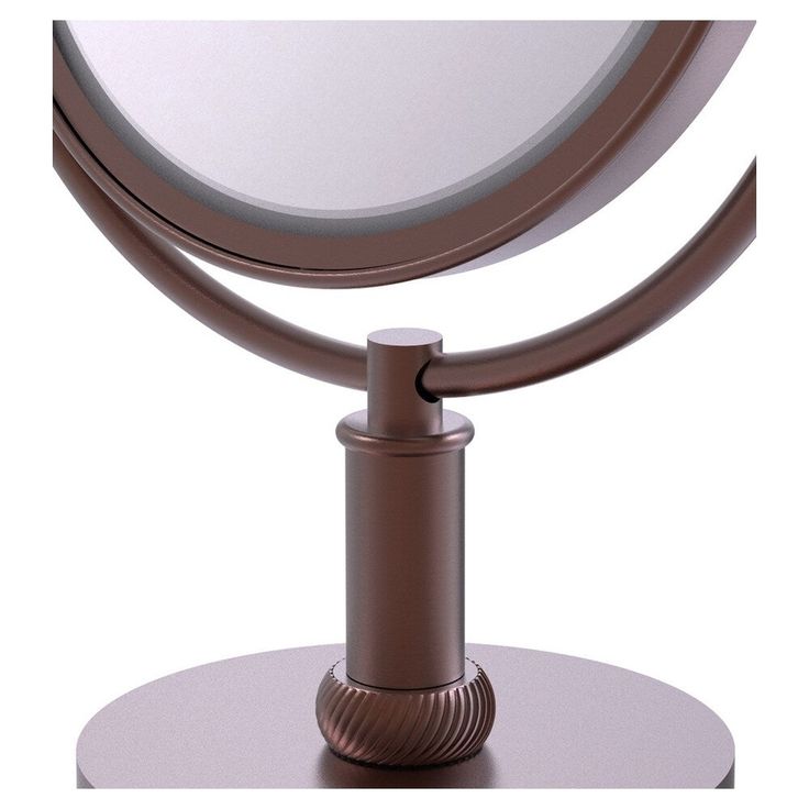 Allied Brass 8-in x 15-in Antique Copper Double-Sided Magnifying Countertop Vanity Mirror