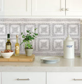 InHome Ornamental Tin White Peel & Stick Backsplash Tiles