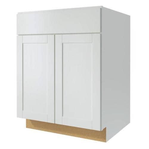 Diamond NOW Arcadia 27-in W x 35-in H x 23.75-in D TrueColor White Door and Drawer Base Stock Cabinet