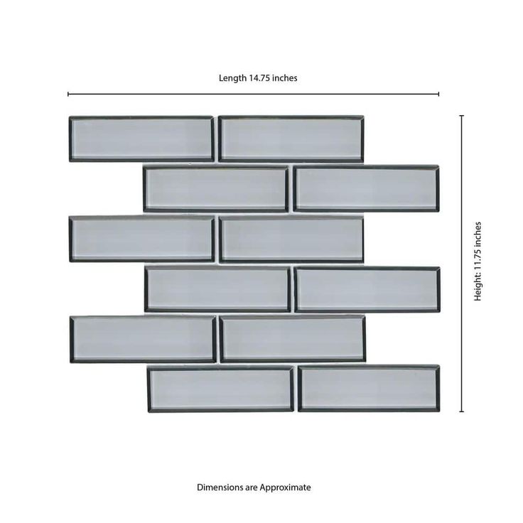 MSI Ice Bevel Subway 11.73 in. x 11.73 in. x 8 mm Glass Blend Mesh-Mounted Mosaic Tile (9.6 sq. ft. /case)
