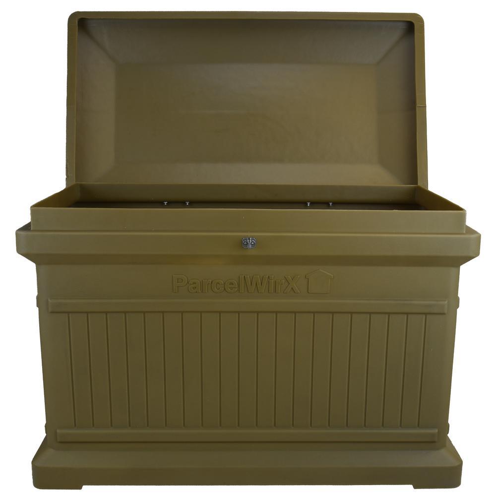 Oak Premium Horizontal Architectrual ParcelWirx Delivery Drop Box Hinged Lid with Swinging Latch for Locking - Super Arbor
