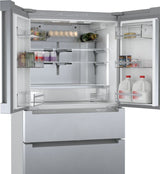 Bosch 800 Series 36 in. 21 cu. ft. French 4 Door Refrigerator in Stainless Steel with Dual Compressor, Counter-Depth