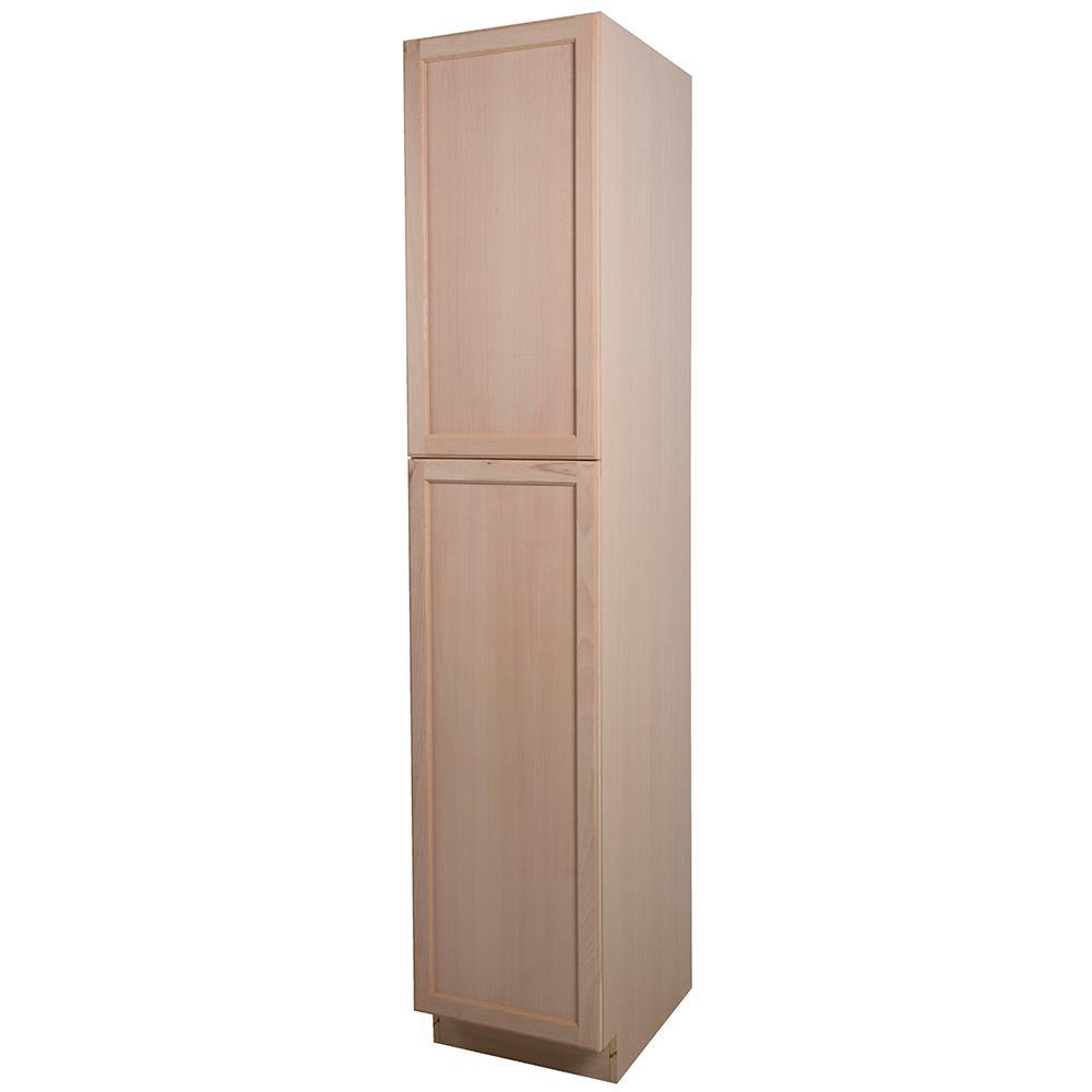 Easthaven Shaker Assembled 18x90x24 in. Frameless Pantry Cabinet in Unfinished Beech - Super Arbor