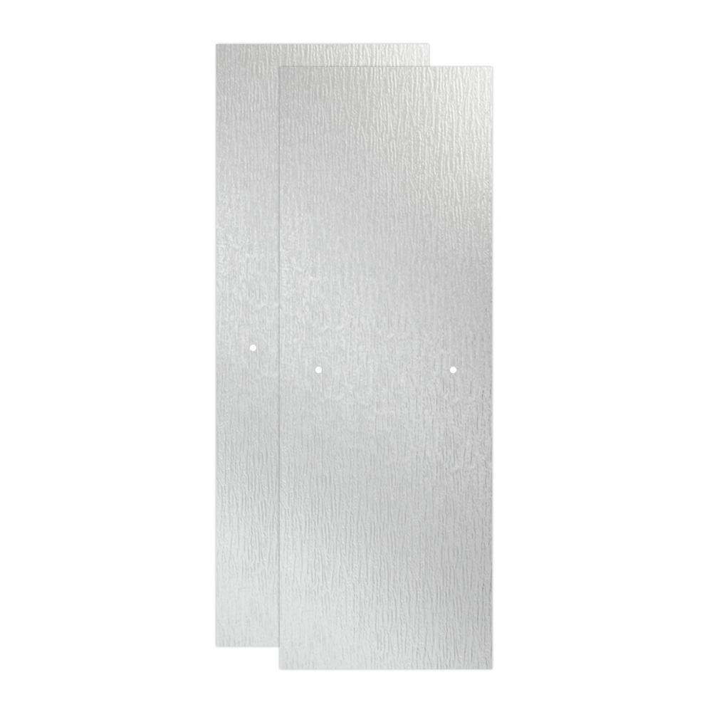 Portman 60 in. x 58-1/8 in. Semi-Frameless Traditional Sliding Bathtub Door in Bronze with Rain Glass - Super Arbor