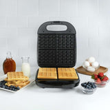 1400 W 4-Waffle Black Classic American Waffle Maker