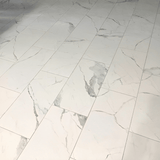 Statuario 12-in x 24-in Polished Porcelain Marble Look Floor and Wall Tile (1.93-sq. ft/ Piece) - Super Arbor