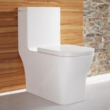 Concorde 1-Piece 0.8/1.28 GPF Dual Flush Square Elongated Toilet in White - Super Arbor