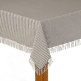Homespun Fringed 60 in. x 84 in. Marine 100% Cotton Tablecloth