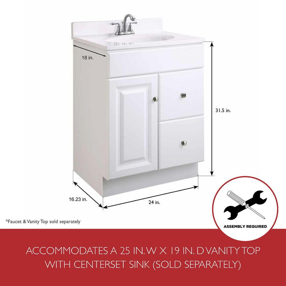 Wyndham 24 in. W x 18 in. D Unassembled Bath Vanity Cabinet Only in White Semi-Gloss