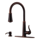 Pfister Ashfield Rustic Bronze 1-Handle Deck-Mount Pull-Out Handle Kitchen Faucet (Deck Plate Included)