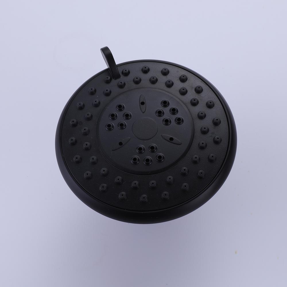 3-Spray Patterns 3.89 in. Wall Mount Fixed Shower Head Set in Matte Black - Super Arbor