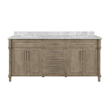 Aberdeen 60 in. W x 22 in. D Vanity in Black with Carrara Marble Top with White Sinks - Super Arbor
