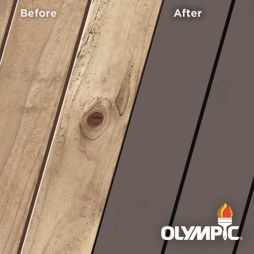 Olympic Maximum 5 gal. Oxford Brown Solid Color Exterior Stain and Sealant in One - Super Arbor