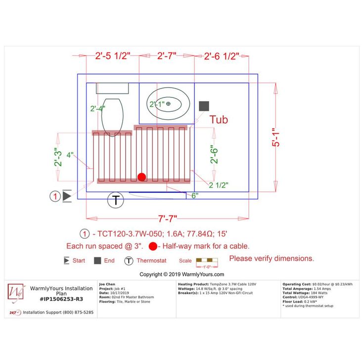 WarmlyYours 50 ft. Cable System with Touch Screen Thermostat