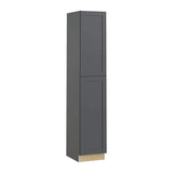 Home Decorators Collection Washington 18 in. W x 24 in. D x 90 in. H Assembled Plywood Pantry Kitchen Cabinet in Valiant Onyx with Soft Close LH