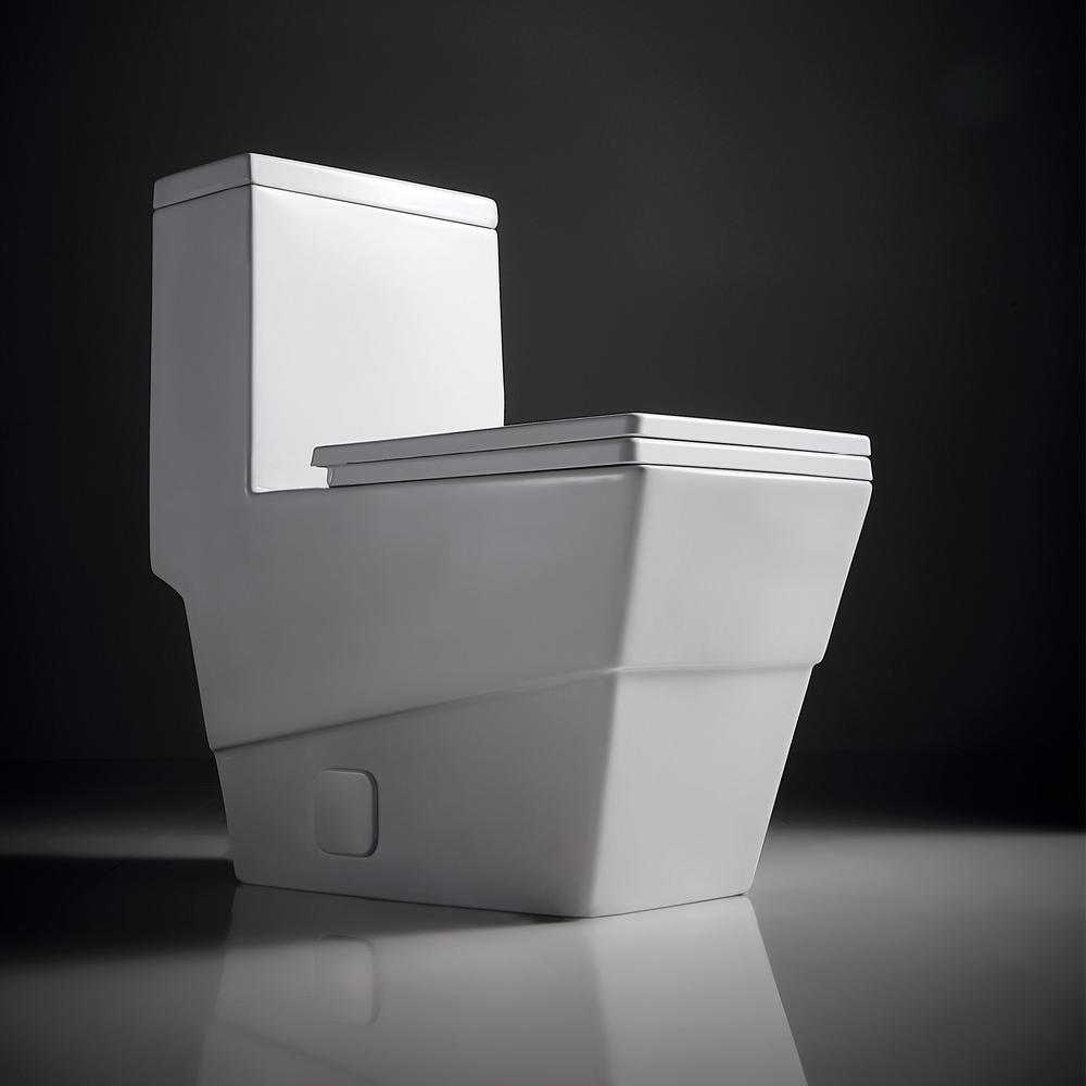 New Style Double Flush 1 Piece 0.8 / 1.28 GPF White Double pumping Square Toilet With Chair - Super Arbor