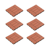 Pure Garden 12 in. x 12 in. Brown Outdoor Interlocking Slat Polypropylene Patio and Deck Tile Flooring (Set of 6)