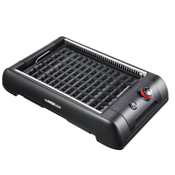 2-in-1 149 sq. in. Black Smokeless Indoor Grill with Interchangeable Plates