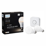 White A19 LED 60W Equivalent Dimmable Smart Wireless Lighting Starter Kit (4 Bulbs and Bridge)